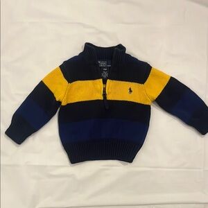 Ralph Lauren Kids' Navy and Yellow Half-Zip Sweater